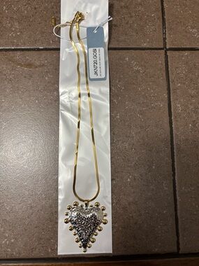 Jacqueline Kent Gold & Silver Heart Pendant Necklace